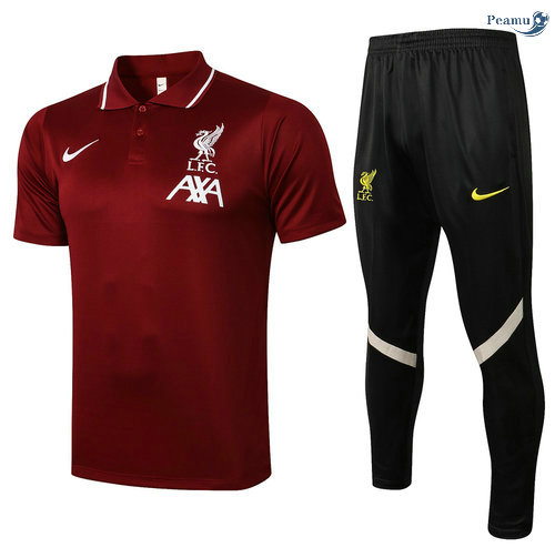 Peamu - Kit Camisola EntrainementPOLO Liverpool + Pantalon Bordeaux 2021-2022