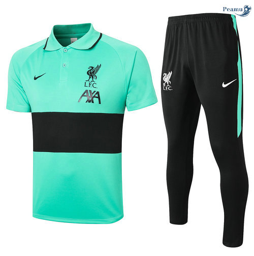 Peamu - Kit Camisola EntrainementLiverpool POLO + Pantalon Vert/Preto 2020-2021