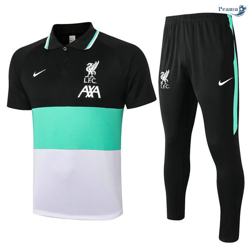 Peamu - Kit Camisola EntrainementLiverpool POLO + Pantalon Preto/Azul/Branco 2020-2021
