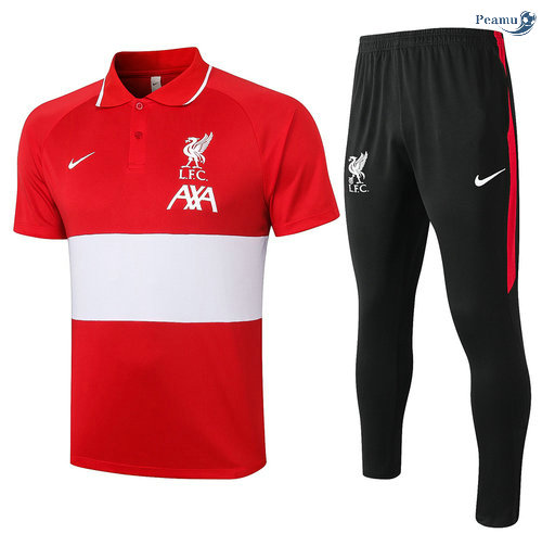 Peamu - Kit Camisola EntrainementLiverpool POLO + Pantalon Vermelho/Branco 2020-2021