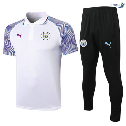 Peamu - Kit Camisola Entrainementpolo Manchester City + Pantalon Branco 2021-2022