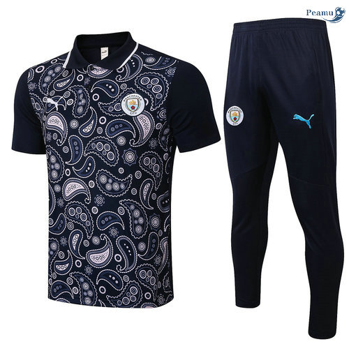 Peamu - Kit Camisola EntrainementPOLO Manchester City + Pantalon Azul Marinho 2021-2022