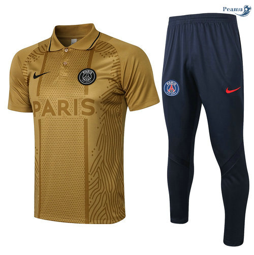 Peamu - Kit Camisola EntrainementPolo PSG + Pantalon Doré 2021-2022