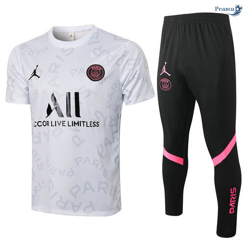 Peamu - Kit Camisola EntrainementPSG Jordan + Pantalon Branco ALL 2021-2022