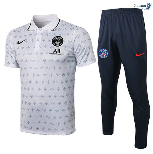 Peamu - Kit Camisola EntrainementPolo PSG + Pantalon Branco 2021-2022