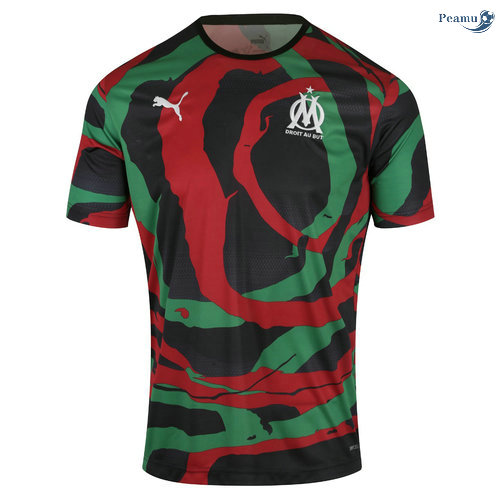 Peamu - Camisola Futebol Marsella OM Africa 2021-2022 Collectors Preto/Vert/Vermelho 2021-2022