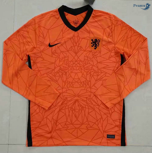 Peamu - Camisola Futebol Holanda Principal Equipamento Manche Longue 2020-2021