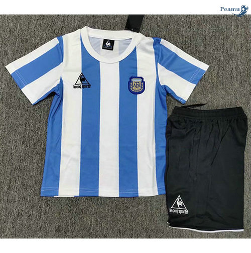 Peamu - Camisola Futebol Retro Argentina Crianças Principal Equipamento 1986