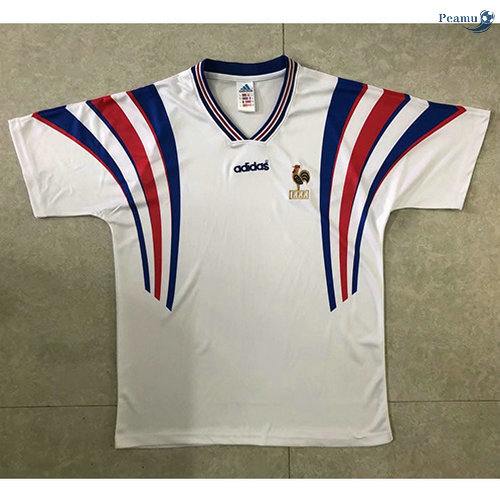 Peamu - Camisola Futebol Retro França Branco Alternativa Equipamento 1996