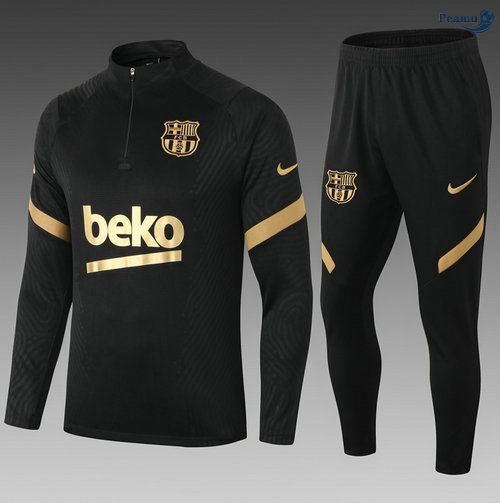 Peamu - Fato de Treino Barcelona Crianças Preto/Doré 2021-2022