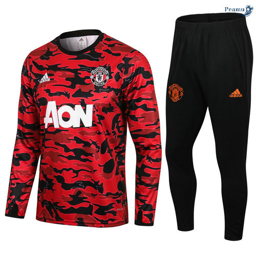 Peamu - Fato de Treino Manchester United Vermelho/Preto Coronel Rond 2021-2022