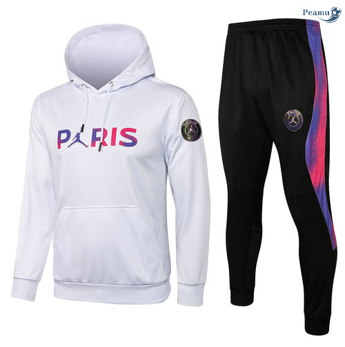 Peamu - Fato de Treino PSG Jordan a Capuche Branco 2021-2022