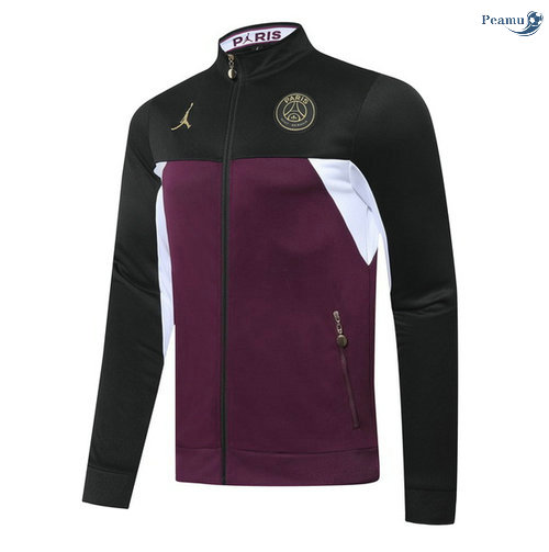 Peamu - Jaqueta Jordan PSG Jujube Vermelho/Preto Gola alta 2020-2021