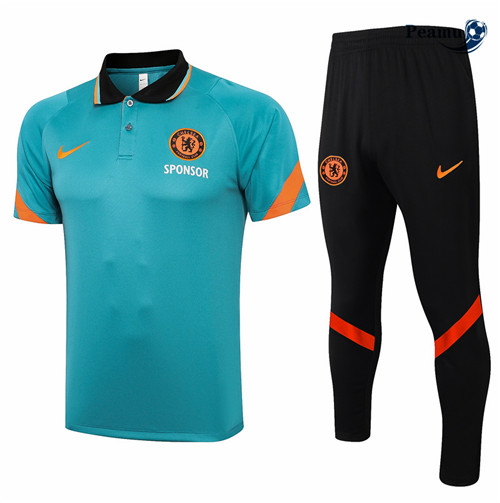 Kit Camisola Entrainement Polo Chelsea + Pantalon Vert herbe 2021-2022