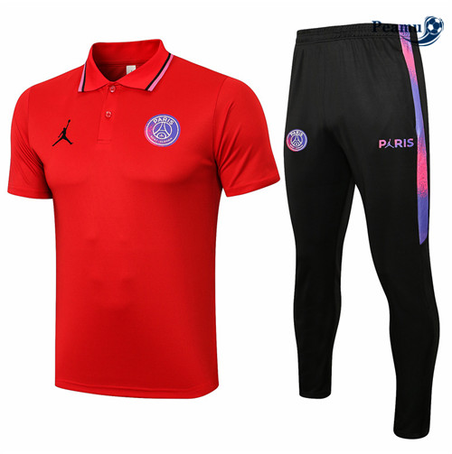 Kit Camisola Entrainement POLO Jordan PSG + Pantalon Vermelho 2021-2022