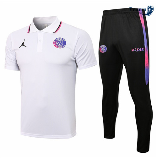 Kit Camisola Entrainement POLO Jordan PSG + Pantalon Branco 2021-2022