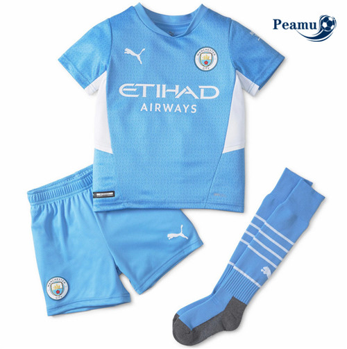 Camisola Futebol Manchester City Crianças Principal Equipamento 2021-2022