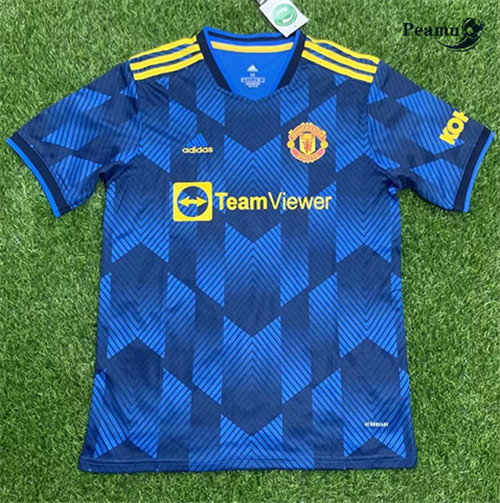 Camisola Futebol Manchester United training Azul 2021-2022