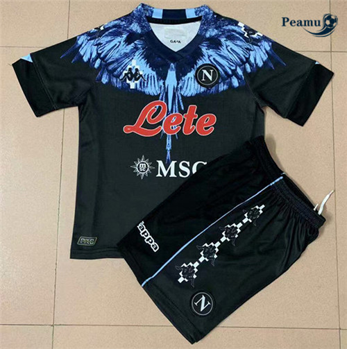 Camisola Futebol Naples Preto joint edition Crianças 2021-2022