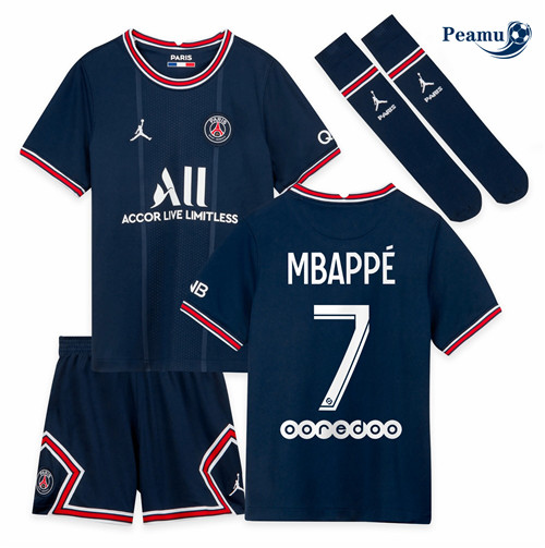 Camisola Futebol PSG Crianças Principal Equipamento Mbappé 7 2021-2022