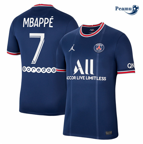 Camisola Futebol PSG Principal Equipamento Mbappé 7 2021-2022