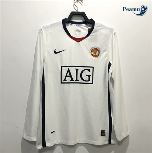 Camisola Futebol Retro Manchester United Alternativa Equipamento Manche Longue 2009