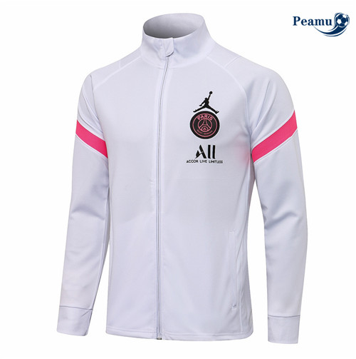 Jaqueta Futebol PSG Jordan Branco 2021-2022