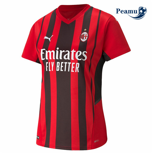 Camisola Futebol AC Milan Mulher Principal Equipamento 2021-2022