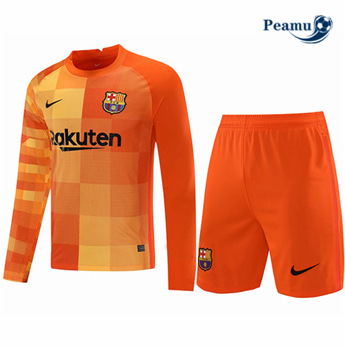 Kit Camisola Futebol Barcelona Gardien de but Manche Longue Orange 2021-2022