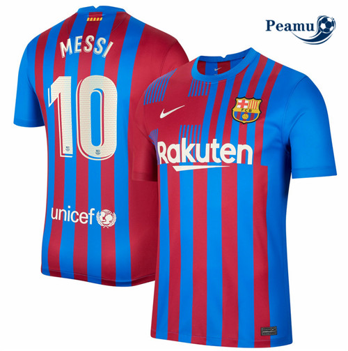 Camisola Futebol Barcelona Principal Equipamento Messi 10 2021-2022