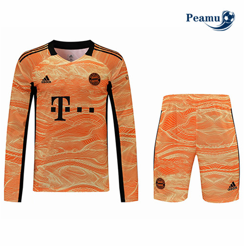 Kit Camisola Futebol Bayern de Munique Gardien de but Manche Longue Orange 2021-2022