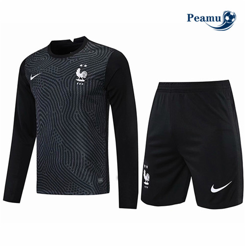 Kit Camisola Futebol França Gardien de but Preto Manche Longue 2021-2022