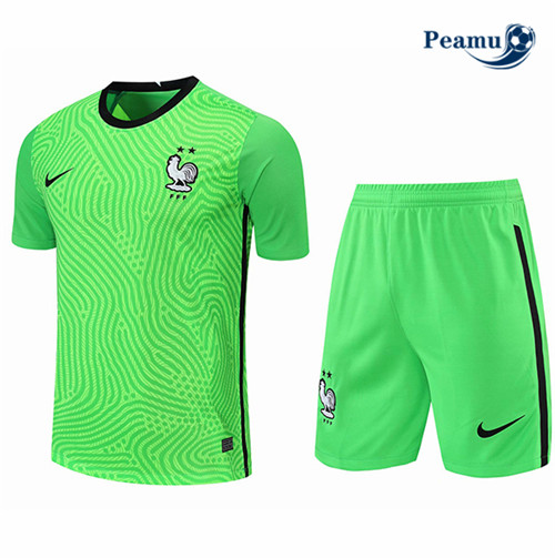 Kit Camisola Futebol França Gardien de but Vert 2021-2022