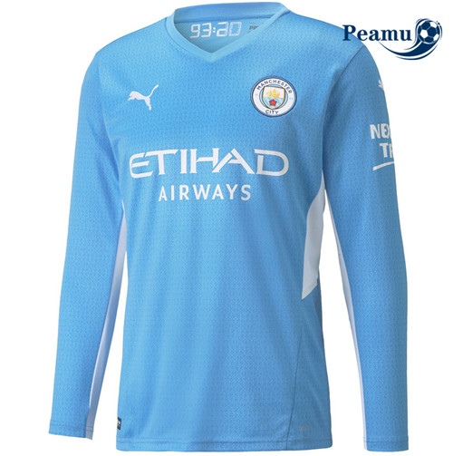 Camisola Futebol Manchester City Principal Equipamento Manche Longue 2021-2022