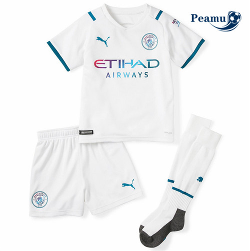 Camisola Futebol Manchester City Crianças Alternativa Equipamento 2021-2022