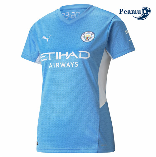 Camisola Futebol Manchester City Mulher Principal Equipamento 2021-2022