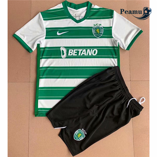 Camisola Futebol Sporting Lisbon Crianças Principal Equipamento 2021-2022