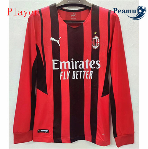 Peamu - Camisola Futebol AC Milan Player Version Principal Equipamento Manche Longue 2021-2022