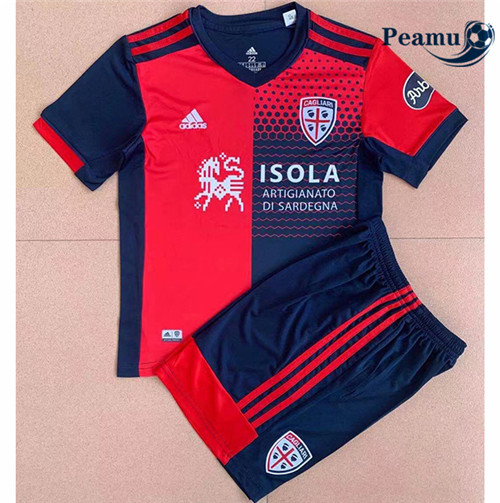 Peamu - Camisola Futebol Cagliari Crianças Principal Equipamento 2021-2022