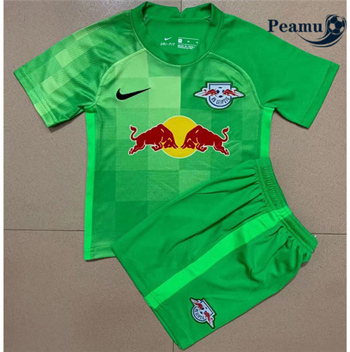 Peamu - Camisola Futebol Bull Leipzig Crianças Gardien de but Vert 2021-2022