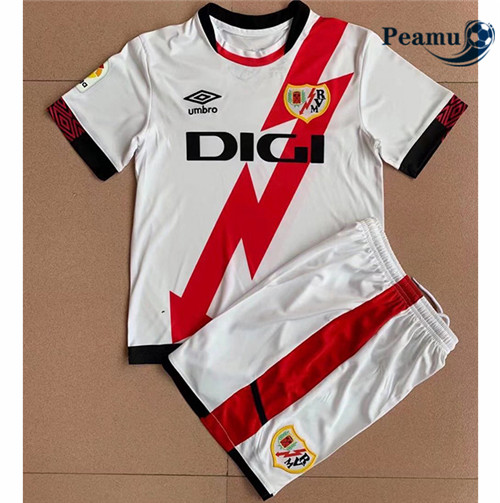 Peamu - Camisola Futebol Rayo Vallecano Crianças Principal Equipamento 2021-2022