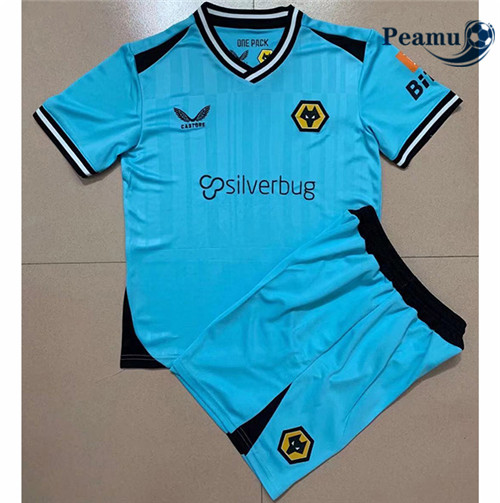 Peamu - Camisola Futebol Wolverhampton Crianças Gardien de but Azul 2021-2022