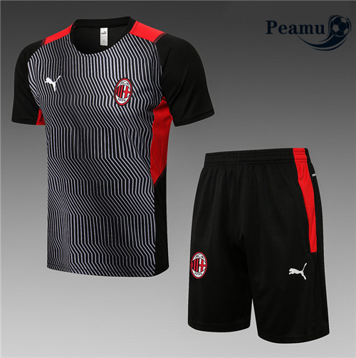 Kit Camisola Entrainement foot AC Milan + Pantalon Preto 2021-2022