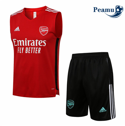 Kit Camisola Entrainement foot Arsenal Debardeur + Pantalon Vermelho 2021-2022