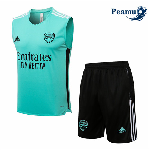 Kit Camisola Entrainement foot Arsenal Debardeur + Pantalon Vert 2021-2022