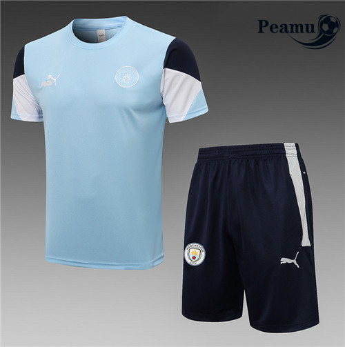 Kit Camisola Entrainement foot Manchester City + Pantalon Azul clair 2021-2022