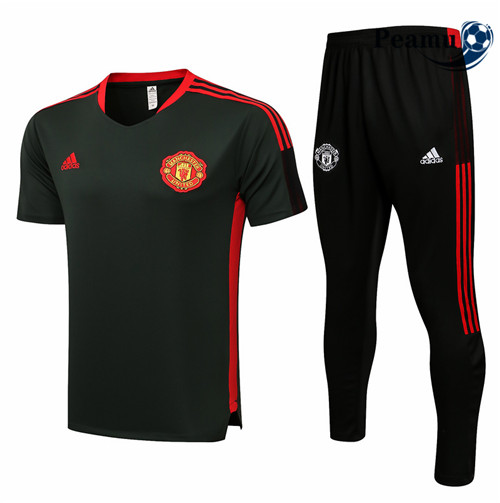 Kit Camisola Entrainement foot Manchester United + Pantalon Vert foncé 2021-2022