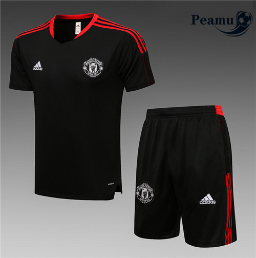 Kit Camisola Entrainement foot Manchester United + Pantalon Preto 2021-2022