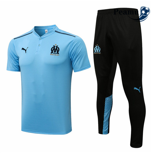 Kit Camisola Entrainement foot Polo Marsella + Pantalon Azul clair 2021-2022