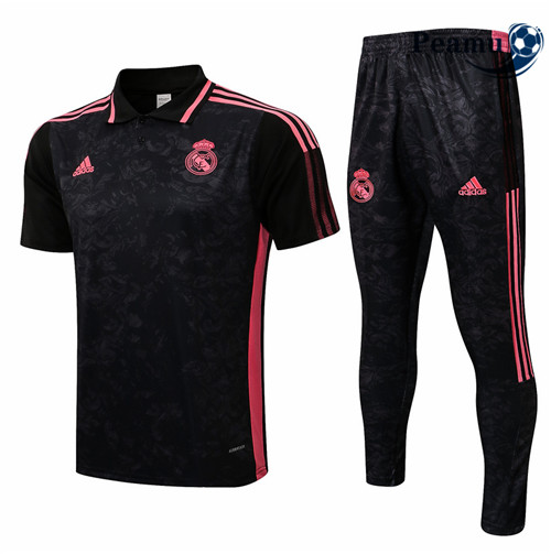 Kit Camisola Entrainement foot Polo Real Madrid + Pantalon Preto 2021-2022